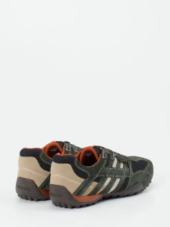 – Low-Top Sneaker aus Veloursleder Oliv*Geox Sale