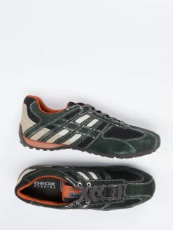 – Low-Top Sneaker aus Veloursleder Oliv*Geox Sale