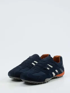 Herren Geox – Slip-On Sneaker aus Veloursleder Dunkel