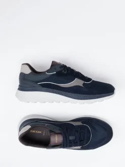 Herren Geox – Sneaker aus Veloursleder und Mesh