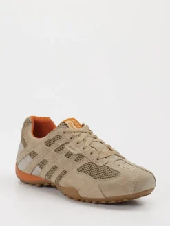 Herren Geox – Sneaker aus Velour/Textil in braun