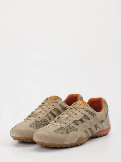 Herren Geox – Sneaker aus Velour/Textil in braun