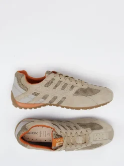 Herren Geox – Sneaker aus Velour/Textil in braun