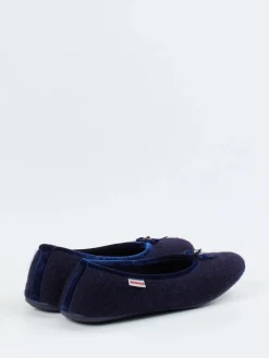 Damen Giesswein – Ballerina-Hausschuhe aus Wollfilz Dunkel