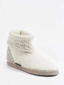 Damen Giesswein – Hüttenschuh aus Wollfilz wollweiß