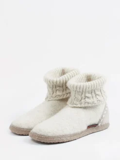 Damen Giesswein – Hüttenschuh aus Wollfilz wollweiß
