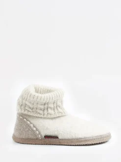 Damen Giesswein – Hüttenschuh aus Wollfilz wollweiß