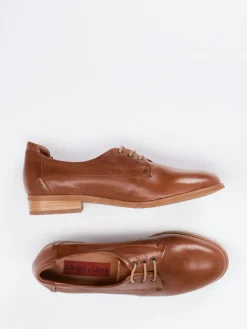 Damen Ginger u0026 Glove Ginger & Glove – Derby-Schnürschuh aus Lammleder Cognac