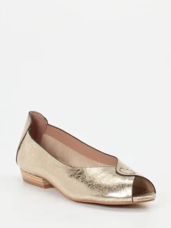 Ginger & Glove – Peep-Toe-Ballerinas aus Metallicleder*Ginger u0026 Glove Clearance