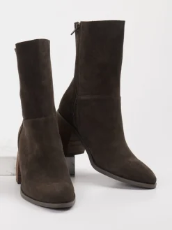 – Stiefelette aus Veloursleder Dunkel*Gioia Hot