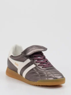 Damen Gola – Retro-Sneaker aus Leder in Metallic-Violett