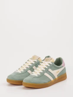 Damen Gola – Retro-Sneaker aus Veloursleder Salbei
