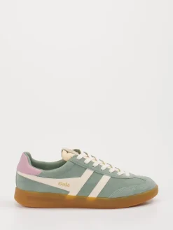 Damen Gola – Retro-Sneaker aus Veloursleder Salbei