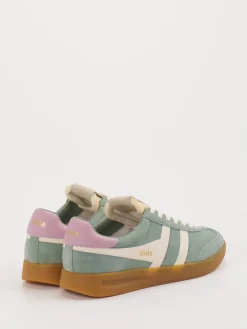 Damen Gola – Retro-Sneaker aus Veloursleder Salbei