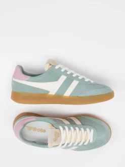 Damen Gola – Retro-Sneaker aus Veloursleder Salbei