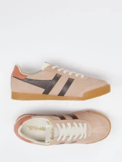 Damen Gola – Retro-Sneaker aus Veloursleder Rosébeige
