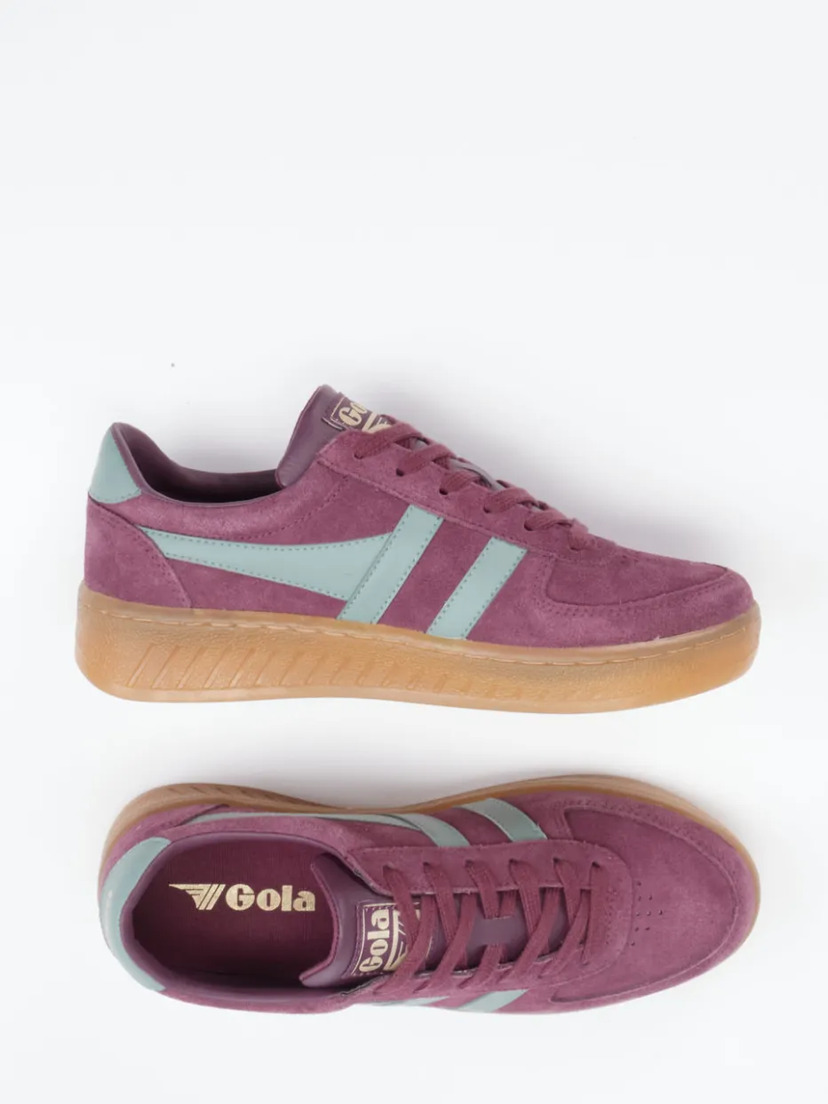 Damen Gola – Retro-Sneaker aus Veloursleder Beerenviolett