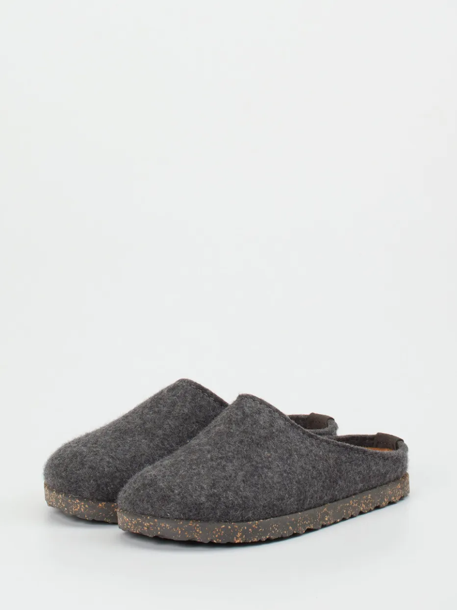 Damen Haflinger – Filzpantoffeln aus Wolle in Anthrazit