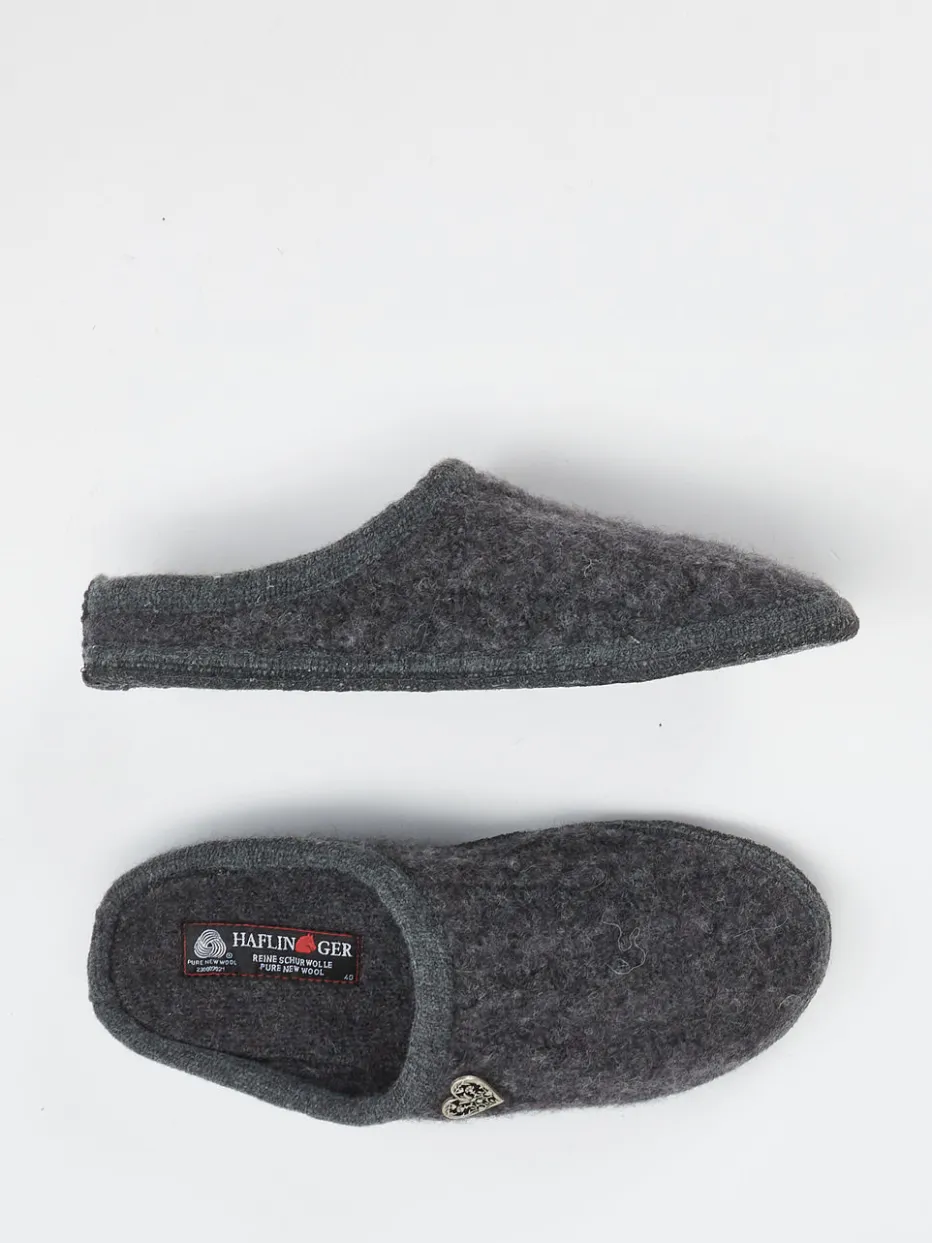– Hausschuh aus Wollfilz in Anthrazit*Haflinger Discount