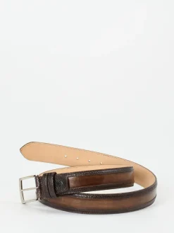 – Ledergürtel aus geprägtem Leder Dunkel*Harris Outlet