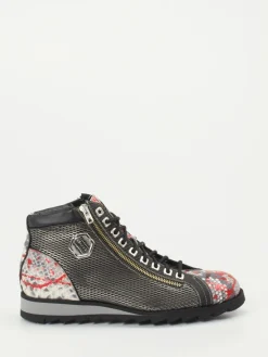 Herren Harris – Schnürboots aus geprägtem Leder dunkel