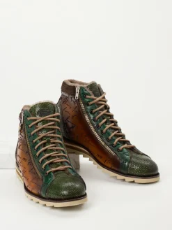 – Schnürboots aus geprägtem Leder cognac*Harris Hot