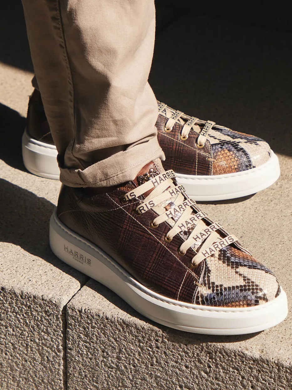 Herren Harris – Sneaker aus geprägtem Leder Dunkel