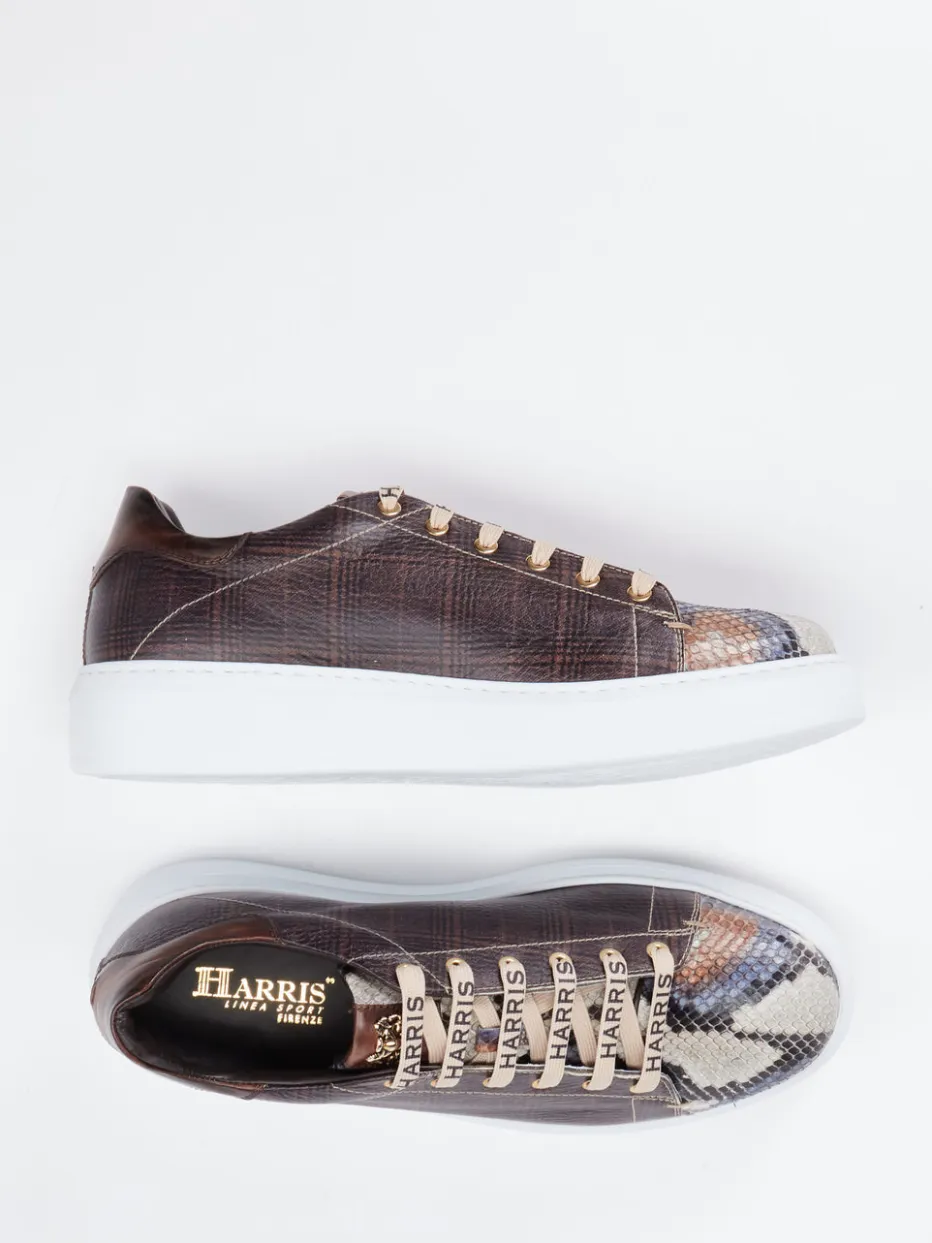 Herren Harris – Sneaker aus geprägtem Leder Dunkel