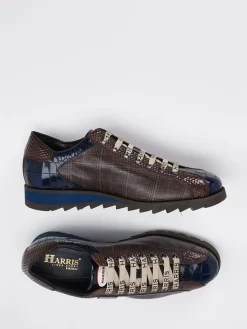 – Sneaker aus geprägtem Leder Dunkel*Harris Clearance