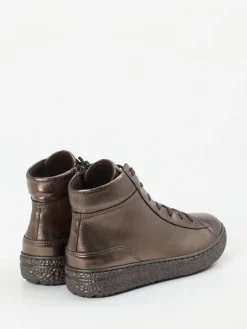 Damen Hartjes – High-Top-Sneaker aus Metallicleder bronze