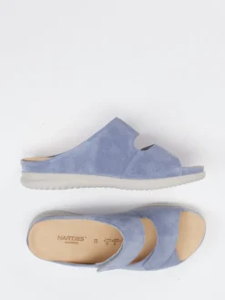 Damen Hartjes – Komfort-Pantoletten aus Veloursleder