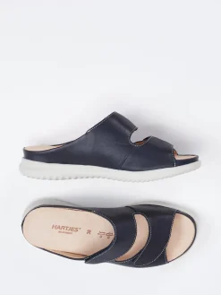 Damen Hartjes – Komfort-Pantoletten aus Kalbleder Dunkel