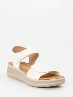 Damen Hartjes – Komfortsandale aus Kalbleder in Offwhite