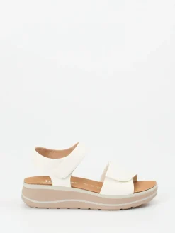 Damen Hartjes – Komfortsandale aus Kalbleder in Offwhite