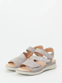 Damen Hartjes – Komfortsandale aus Veloursleder Hell