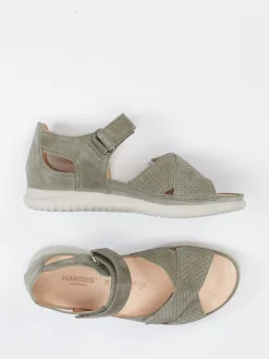 – Komfortsandalen aus Veloursleder olivgrau*Hartjes Hot