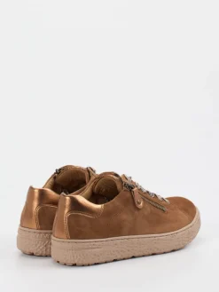 Damen Hartjes – Komfort-Sneaker aus Veloursleder cognac