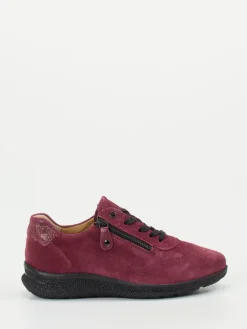 Damen Hartjes – Komfort-Sneaker aus Veloursleder Bordeaux