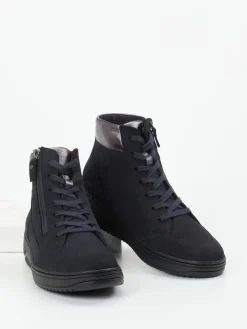 Damen Hartjes – Schnürboots aus Nubukleder Dunkel