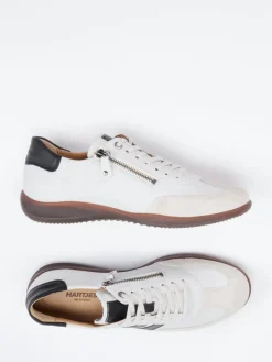 – Sneaker aus Velours- und Glattleder Offwhite*Hartjes