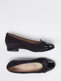 Damen Hassia – Ballerinas aus Veloursleder mit Lackkappe