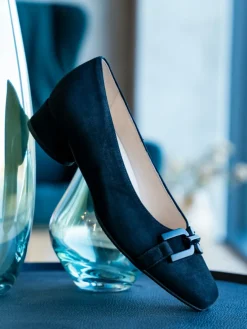 Damen Hassia – Blockabsatz-Pumps aus Veloursleder Dunkel