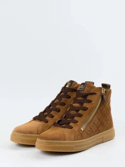 Damen Hassia – High-Top-Sneaker aus Veloursleder cognac
