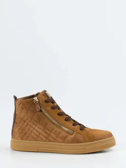 Damen Hassia – High-Top-Sneaker aus Veloursleder cognac