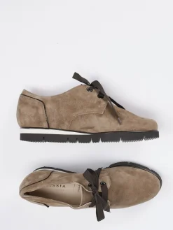 Damen Hassia – Komfort-Halbschuh aus Veloursleder Sandbeige