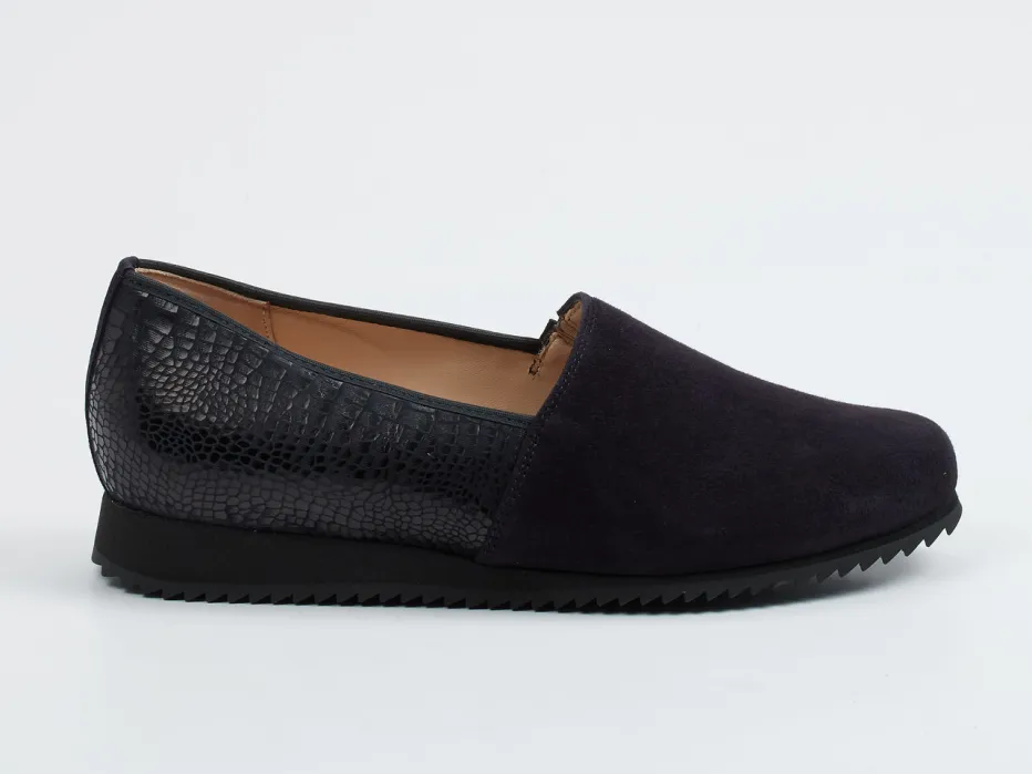 Damen Hassia – Komfort-Slipper aus Veloursleder Dunkel