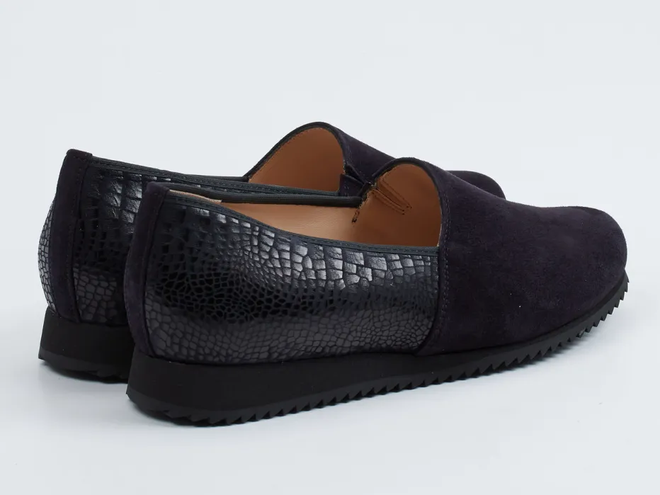 Damen Hassia – Komfort-Slipper aus Veloursleder Dunkel