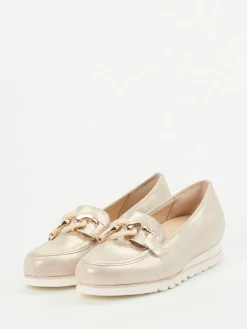 – Loafer aus Metallicleder Champagner-*Hassia