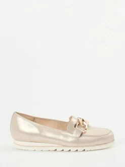 – Loafer aus Metallicleder Champagner-*Hassia