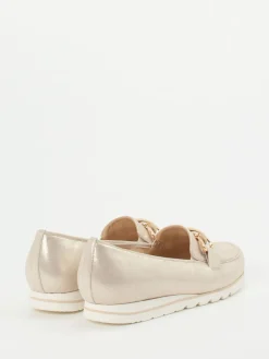 – Loafer aus Metallicleder Champagner-*Hassia